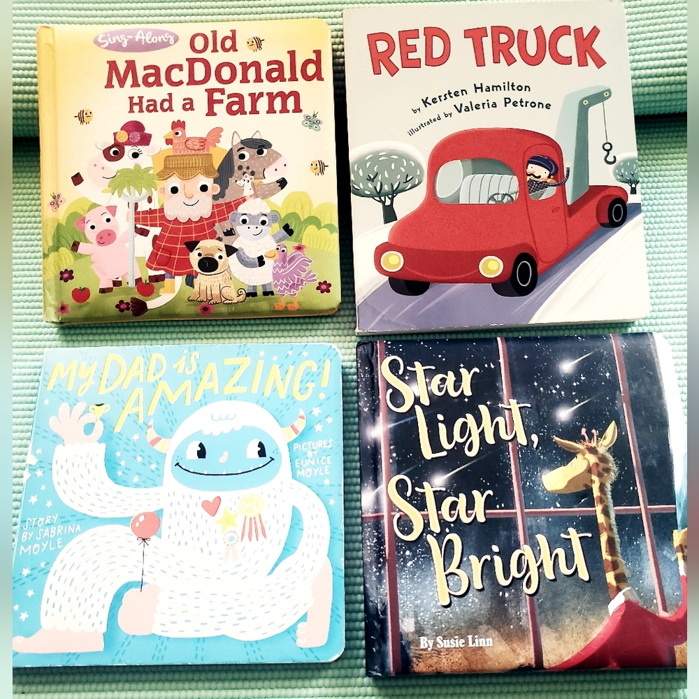 4 padded board books for babies toddlers